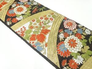 アンティーク　菊桐に古典柄模様織出し袋帯（着用可）